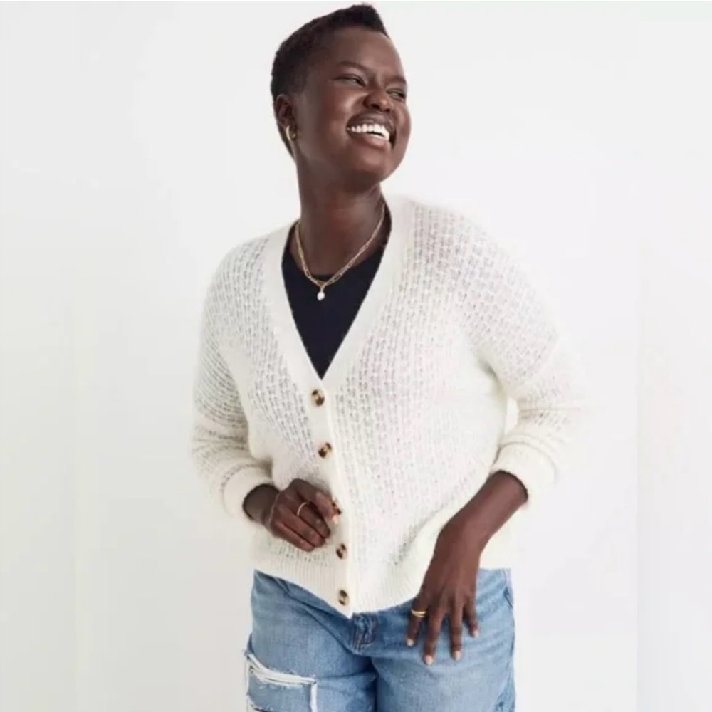 MADEWELL Mayfair Sweater Cardigan | Antique Cream | Size M